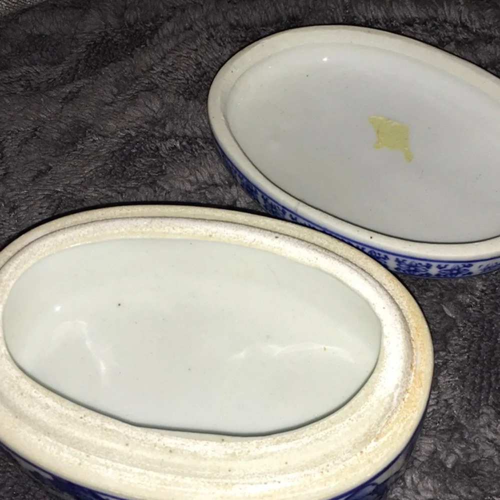 Vintage Porcelain Trinket Box with Lid